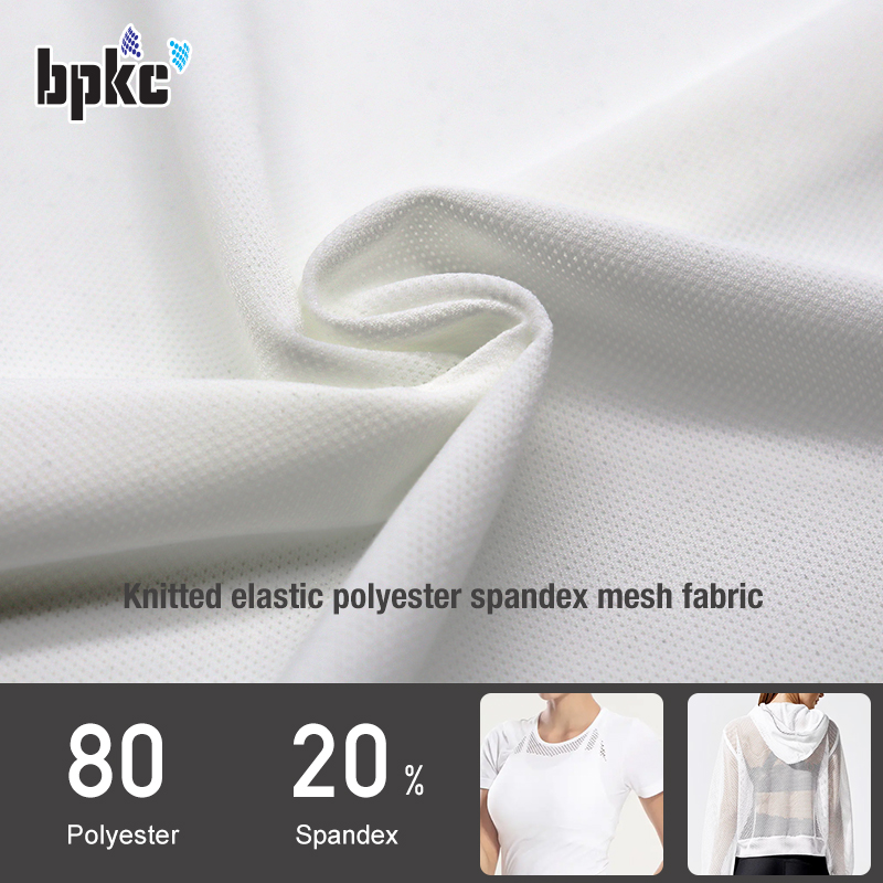 Knitted elastic polyester spandex mesh fabric